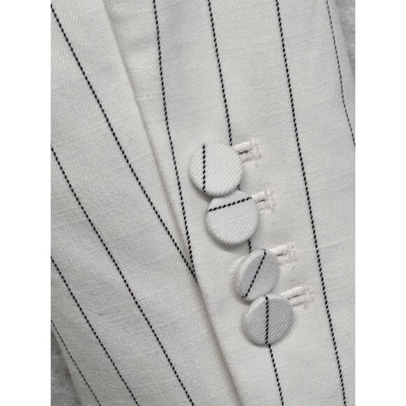 Ann Taylor Factory Womens Size 6 White Striped One Button Pant Suit Classic - Picture 8 of 10